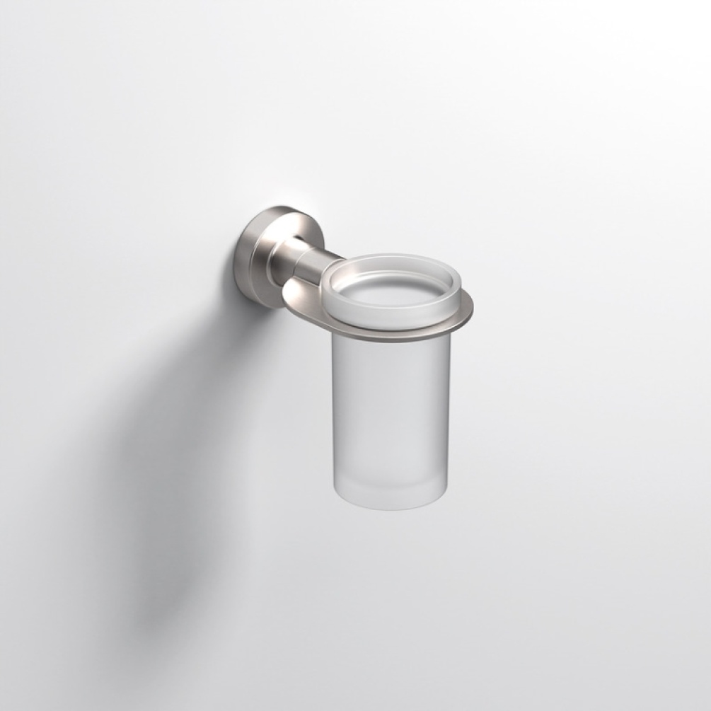 Close up product image of the Origins Living Tecno Project Brushed Nickel Tumbler Holder